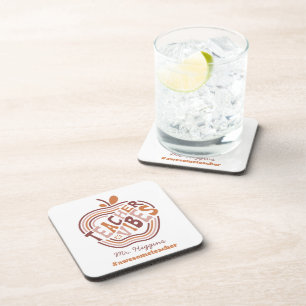 Aangepaste leraar vibes Boho Apple Geweldige leraa Bier Onderzetter