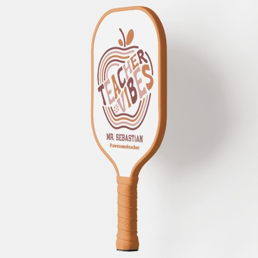 Aangepaste leraar Vibes Boho Apple Geweldige leraa Pickleball Paddle (Links)