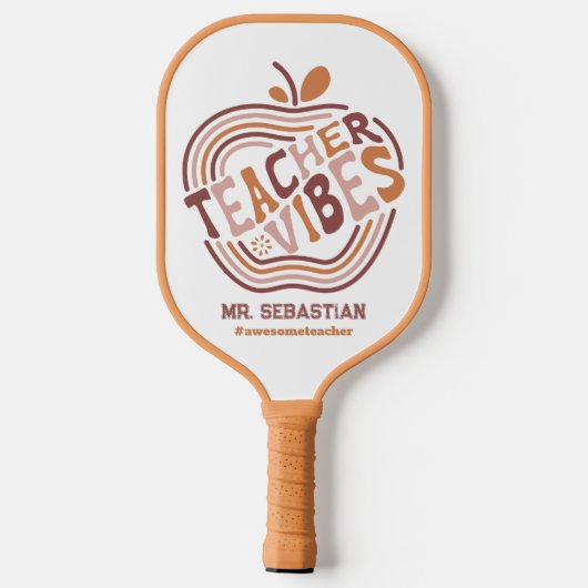 Aangepaste leraar Vibes Boho Apple Geweldige leraa Pickleball Paddle (Achterkant)