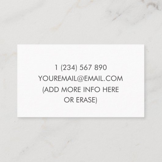 Aangepaste leraar visitekaartje (Achterkant)