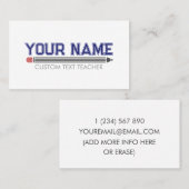 Aangepaste leraar visitekaartje (Voorkant / Achterkant)