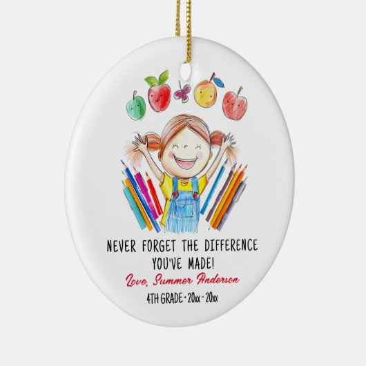 Aangepaste leraar waardering cadeau keramisch ornament (Rechts)