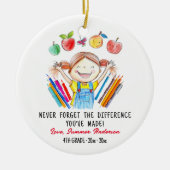 Aangepaste leraar waardering cadeau keramisch ornament (Voorkant)