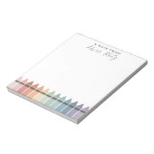 Aangepaste leraar waardering Rainbow Crayon Notiti Notitieblok (Linkerzijde)