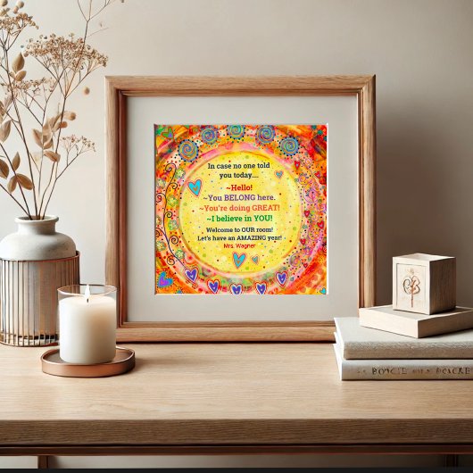 Aangepaste leraar Welkom Classroom Inspirivity Poster