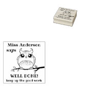 Aangepaste leraar zegt goed gedaan uil positieve l rubberstempel (Gestempeld)