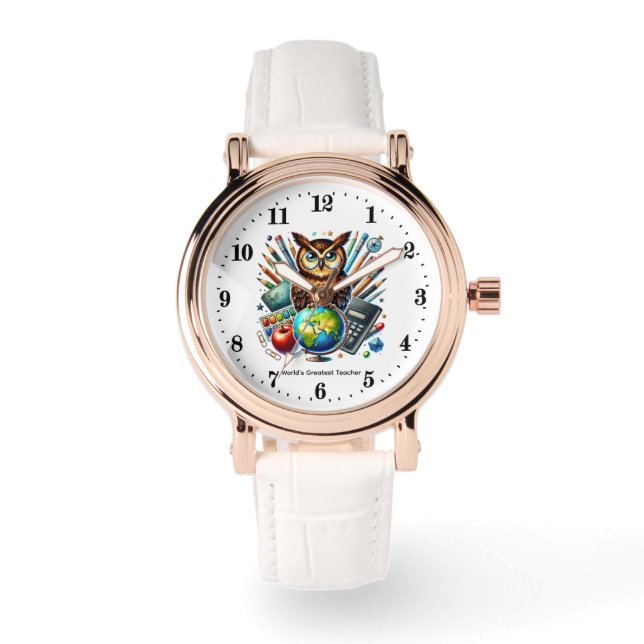 Aangepaste leraren award Cute werelds beste Horloge (Voorkant)