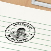 Aangepaste lerarennaam Grappig Gezicht Goedkeuring Zelfinktende Stempel