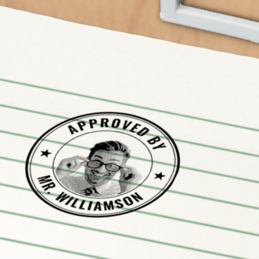 Aangepaste lerarennaam Grappig Gezicht Goedkeuring Zelfinktende Stempel