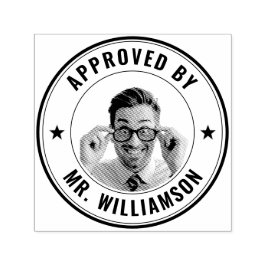 Aangepaste lerarennaam Grappig Gezicht Goedkeuring Zelfinktende Stempel