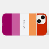 Aangepaste lesbische vlag met naam Case-Mate iPhone case (Achterkant (horizontaal))