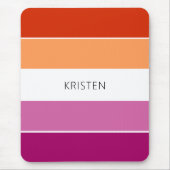 Aangepaste lesbische vlag met naam muismat (Voorkant)