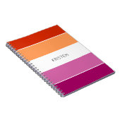 Aangepaste lesbische vlag met naam notitieboek (Rechterzijde)