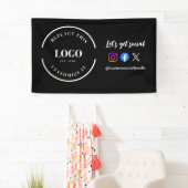 Aangepaste "Let's Get Social Media" website logo b Spandoek (Insitu)