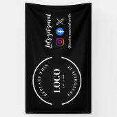 Aangepaste "Let's Get Social Media" website logo b Spandoek (Verticaal)