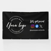 Aangepaste Let's Get Social Media website logo Ban Spandoek (Horizontaal)