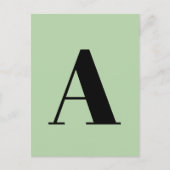Aangepaste Letter Ansichtkaart | Groene Initiële M Briefkaart (Voorkant)