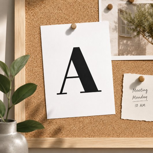 Aangepaste Letter Ansichtkaart | Witte Initiële Ma Briefkaart
