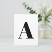 Aangepaste Letter Ansichtkaart | Witte Initiële Ma Briefkaart (Staand voorkant)