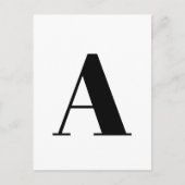 Aangepaste Letter Ansichtkaart | Witte Initiële Ma Briefkaart (Voorkant)