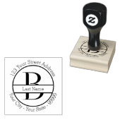 Aangepaste letter "B" monogram naam en retour adre Rubberstempel (Gestempeld)