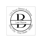 Aangepaste letter "B" monogram naam en retour adre Rubberstempel (Afrduk)