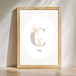 Aangepaste letter C kinderkamer muurkunst - Baby n Poster
