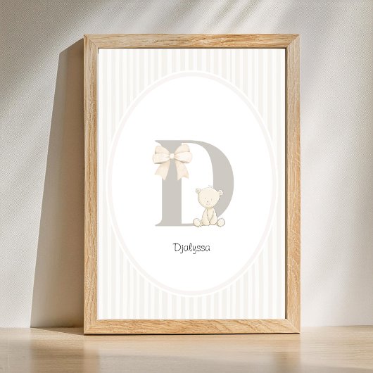 Aangepaste letter D-kinderkamer muurkunst - Baby n Poster