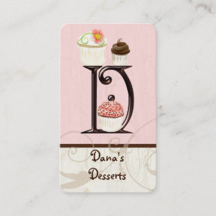 Aangepaste letter D Monogram Dessert Bakery Busine Visitekaartje