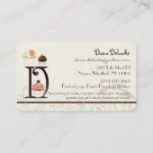 Aangepaste Letter D Monogram Dessert Bakkerij Busi Visitekaartje (Achterkant)