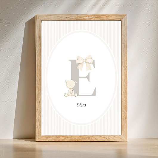 Aangepaste letter E-kinderkamer muurkunst - Baby n Poster