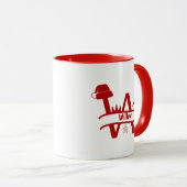 Aangepaste letter F Naam Kerst Monogram Mok (Voorkant rechts)