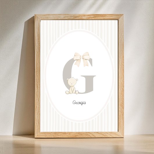 Aangepaste letter G-kinderkamer muurkunst - Baby n Poster