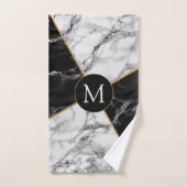 Aangepaste Letter-handdoekset zwart-wit marmer Bad Handdoek (Handdoek)