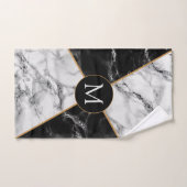 Aangepaste Letter-handdoekset zwart-wit marmer Bad Handdoek (Handdoek)