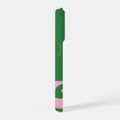 Aangepaste letter, kleuraccent-monogram, groen en  iPhone hoesje (Rechterkant)