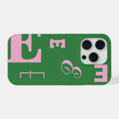 Aangepaste letter, kleuraccent-monogram, groen en  iPhone hoesje (Achterkant horizontaal)