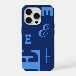 Aangepaste letter, kleurpop-monogram, marineblauw  iPhone 15 pro case