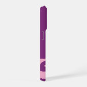 Aangepaste letter, kleurpop-monogram, paars en roz iPhone hoesje (Rechterkant)