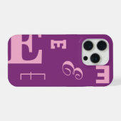 Aangepaste letter, kleurpop-monogram, paars en roz iPhone hoesje (Achterkant horizontaal)