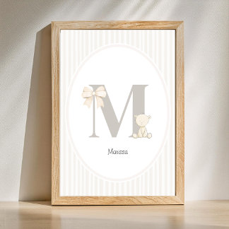 Aangepaste Letter M-kinderkamer Muurkunst – Baby N Poster