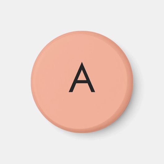 Aangepaste Letter Monogram Perzik Magneet (Voorkant)
