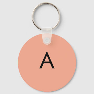 Aangepaste Letter Monogram Perzik Sleutelhanger
