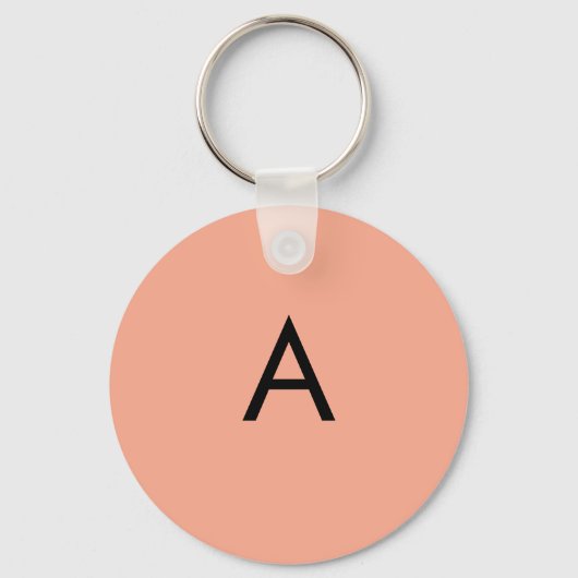 Aangepaste Letter Monogram Perzik Sleutelhanger (Voorkant)