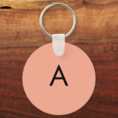 Aangepaste Letter Monogram Perzik Sleutelhanger (Voorkant)