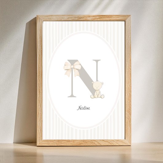 Aangepaste letter N-kinderkamer muurkunst - Baby n Poster