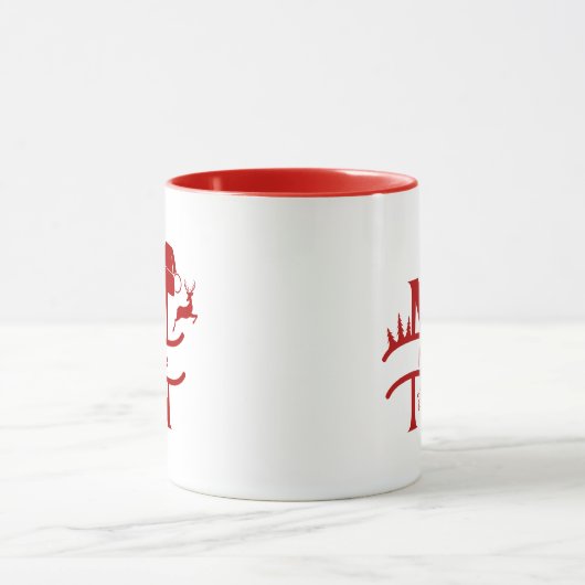 Aangepaste letter N Naam Kerst Monogram Mok (Midden)