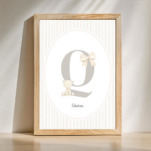 Aangepaste letter O kinderkamer muur kunst - Baby Poster