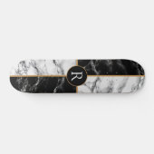 Aangepaste Letter-skateboard Gift Black White marm Persoonlijk Skateboard (Horizontaal)