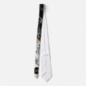 Aangepaste Letter-Stropdas Gift Black White Marble Stropdas (Achterkant)
